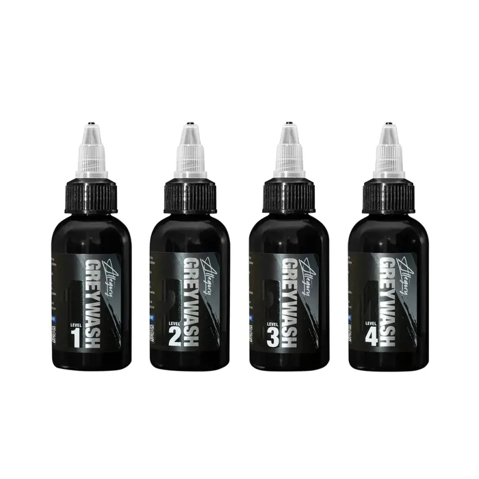 Allegory Ink Anal Greywash Set of 4 Allegory Premium Tattoo Ink Pick Size