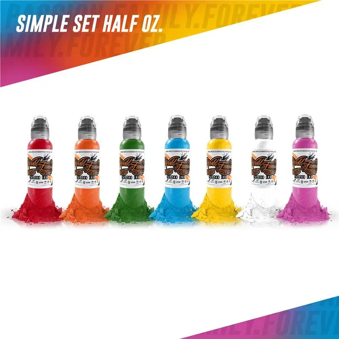 Anal 7Color Simple Set World Famous Tattoo Ink 12oz World Famous