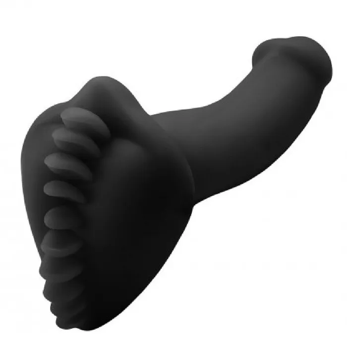 Anal Bananapants Shagger Extreme Textured Dildo Base for Harness Play by Bumpher Black