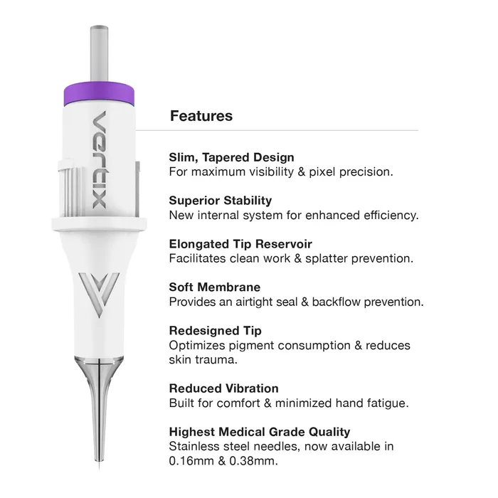 Anal Free Gift Vertix Pico PMU Membrane Cartridge Needles Box of 20 Vertix
