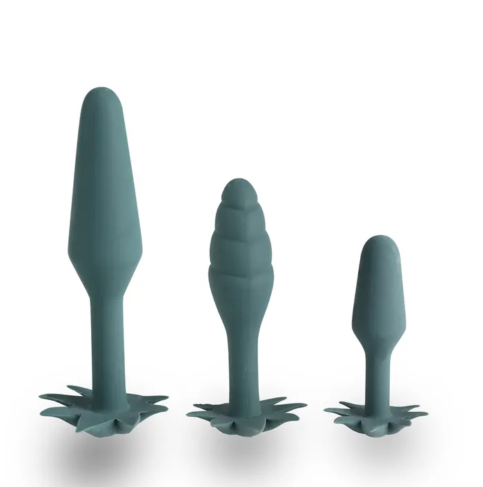 Anal Maia Toys Maia Toys Doobies Hemp Leaf Anal Trainer Silicone Set 3 Sizes 420 Series