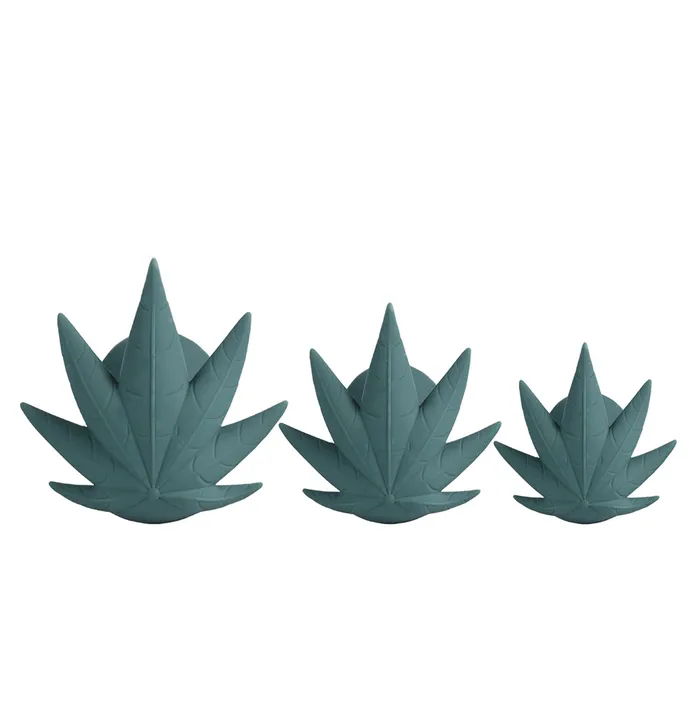 Anal Maia Toys Maia Toys Doobies Hemp Leaf Anal Trainer Silicone Set 3 Sizes 420 Series