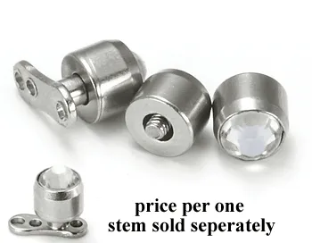 Anal Painful Pleasures 14g12g Internally Threaded 34mm Crystal Jewel Beveled Top Price Per 1