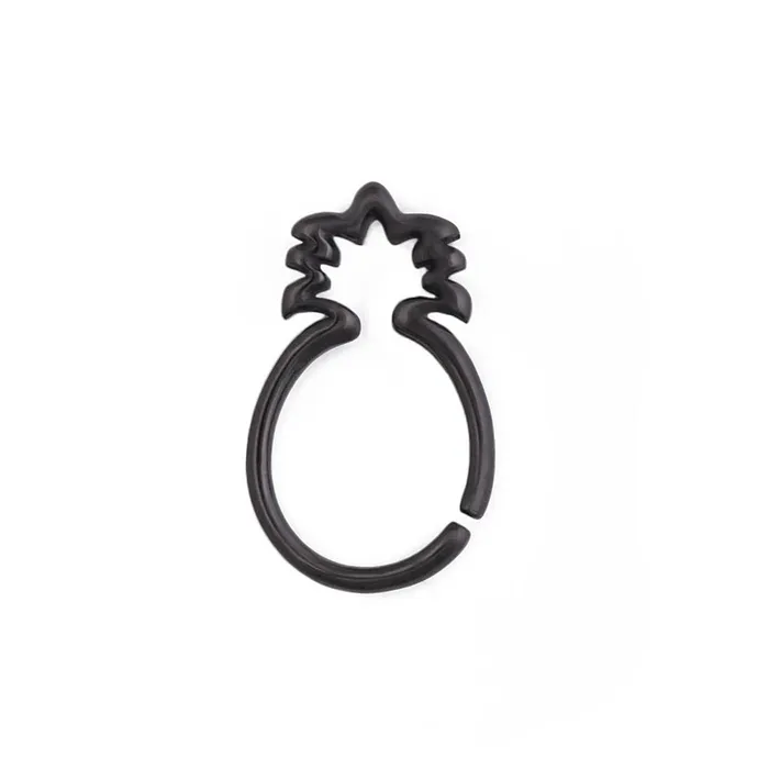 Anal Painful Pleasures 16g PVD Black Pineapple Steel Bendable Ring Price Per 1