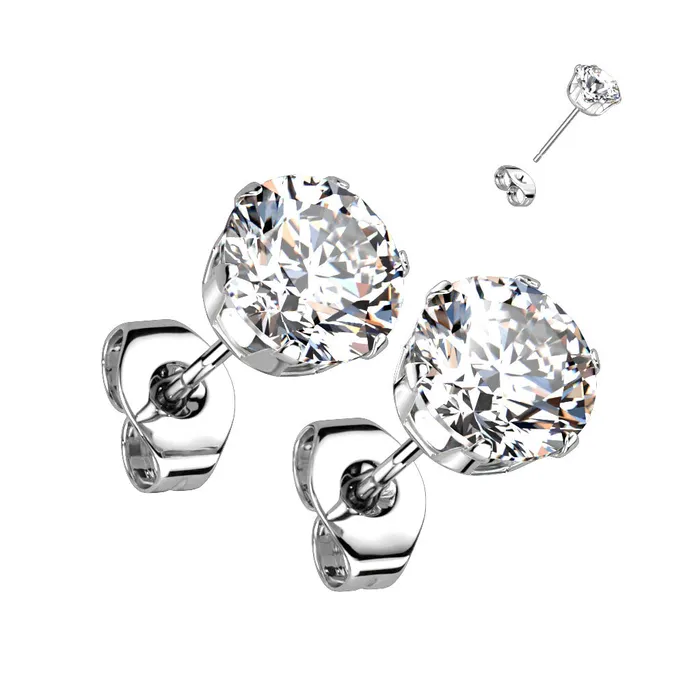 Anal Painful Pleasures Prong Set Jeweled Stud Earrings Price Per 2