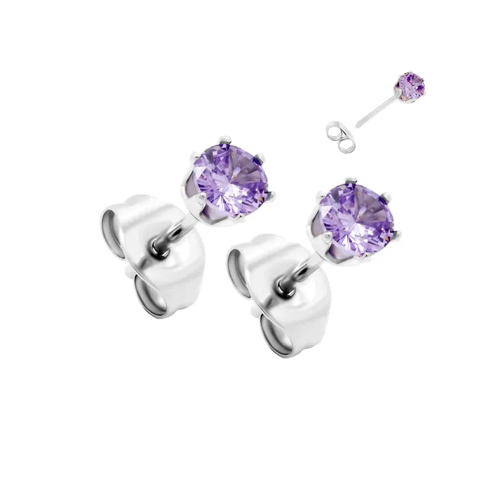 Anal Painful Pleasures Prong Set Jeweled Stud Earrings Price Per 2