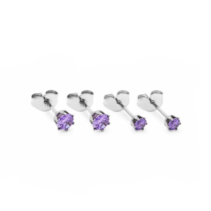 Anal Painful Pleasures Prong Set Jeweled Stud Earrings Price Per 2