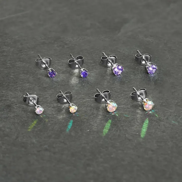 Anal Painful Pleasures Prong Set Jeweled Stud Earrings Price Per 2