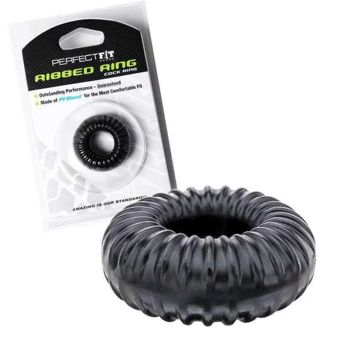 Anal Perfect Fit Brand Inc Perfect Fit Ribbed Ring Black