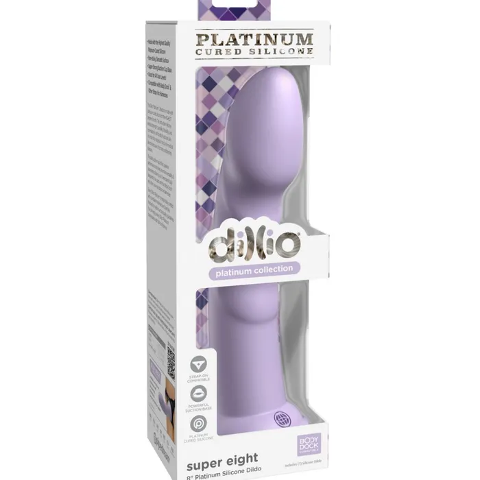 Anal Pipedream Products Super Eight Long Thick Ribbed 8 Inch Silicone Dildo Purple