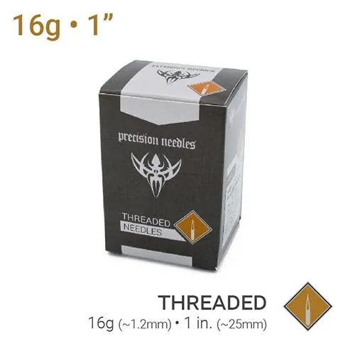 Anal Precision Needles Precision 16g Threaded Sterilized 1 Piercing Needles Box of 100 Anal Precision Needles Precision 16g Threaded Sterilized 1 Piercing Needles Box of 100