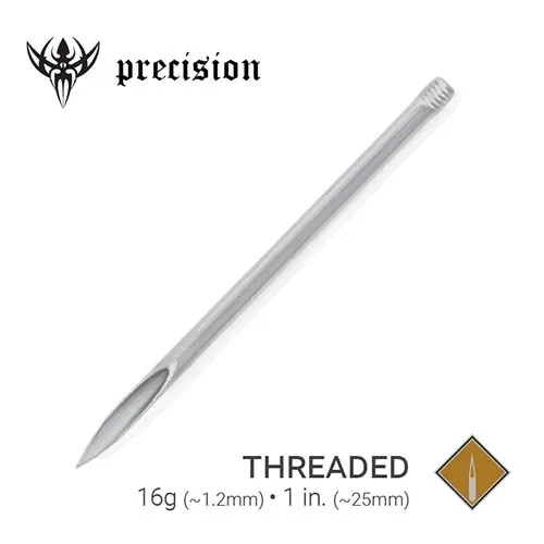 Anal Precision Needles Precision 16g Threaded Sterilized 1 Piercing Needles Box of 100