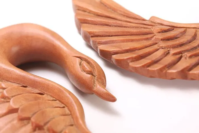 Anal SWAN Red Saba Wood Hanger Earring Organic Body Jewelry 3mm12mm Price Per 1 Elementals Organics