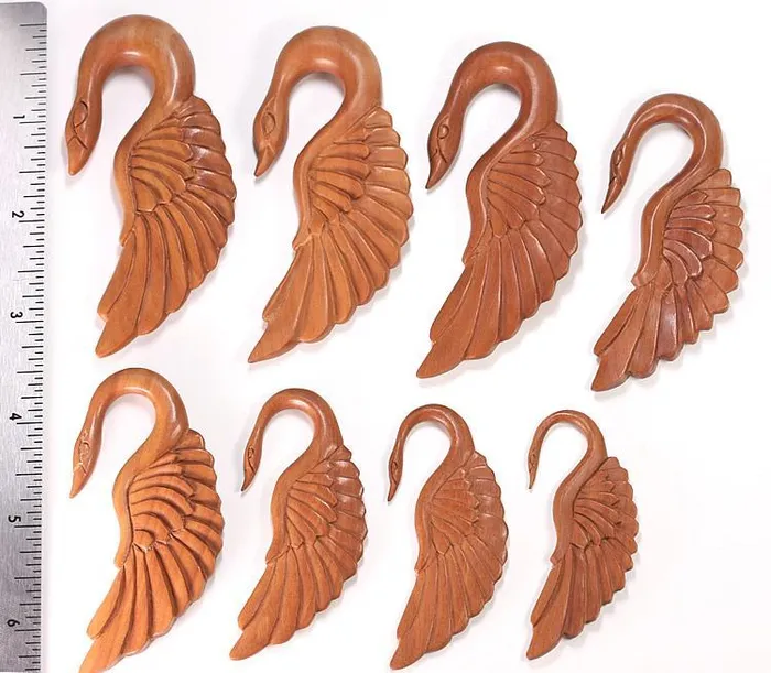 Anal SWAN Red Saba Wood Hanger Earring Organic Body Jewelry 3mm12mm Price Per 1 Elementals Organics