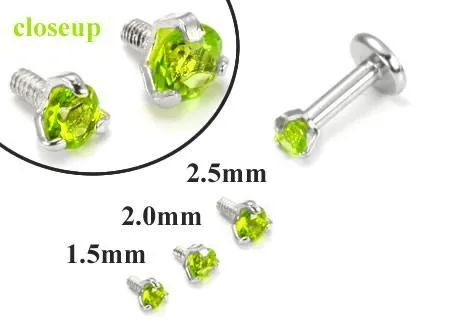 Anal Tilum Tilum 18g16g Internally Threaded White Gold Light Green Jewel Top Price Per 1 Anal Tilum Tilum 18g16g Internally Threaded White Gold Light Green Jewel Top Price Per 1