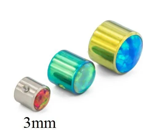 Anal Tilum Tilum 3mm Titanium Double Bezel Set Opal Captive Disc