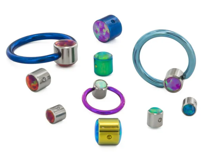 Anal Tilum Tilum 3mm Titanium Double Bezel Set Opal Captive Disc