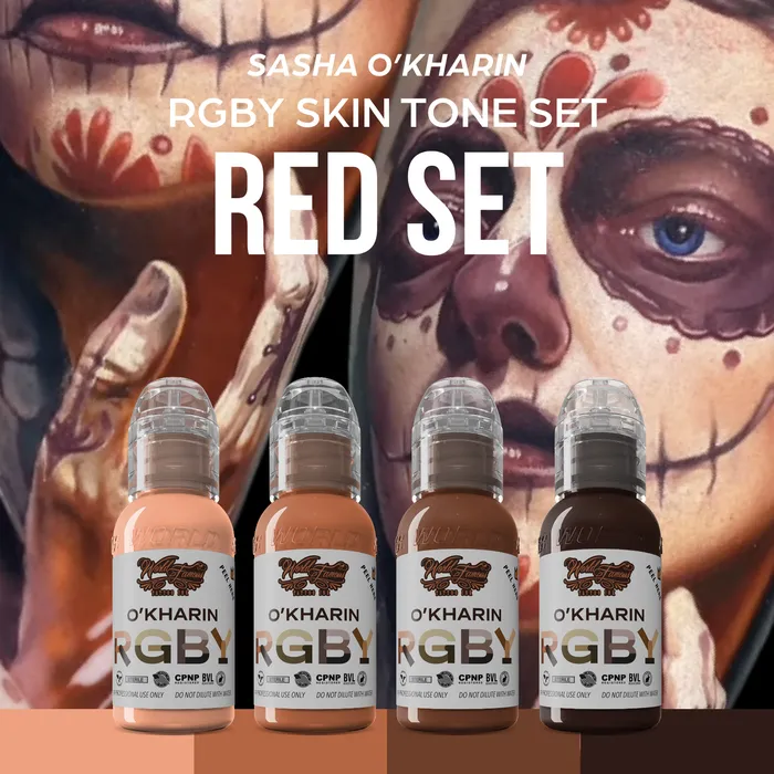 Anal World Famous Sasha OKharin RGBY Skin Tone Red Mini Set of 4 Colors World Famous 1oz