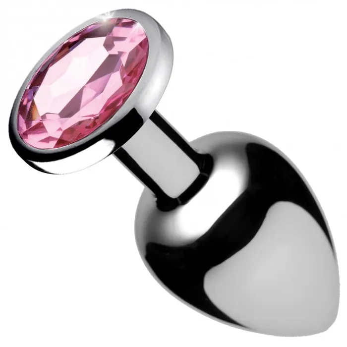 Anal XR Brands Booty Sparks Pink Gem Aluminum Butt Plug