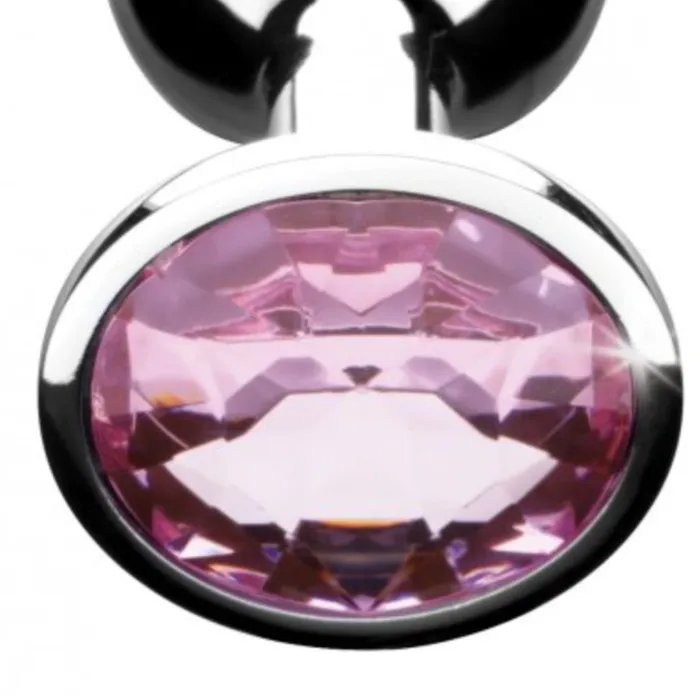 Anal XR Brands Booty Sparks Pink Gem Aluminum Butt Plug