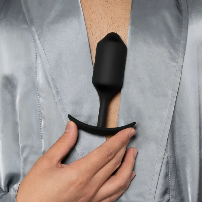 bVibe Bvibe Snug Plug 4 XL Weighted Silicone Butt Plug 9 oz Black Anal