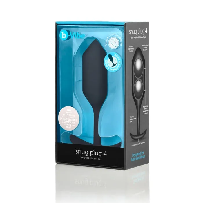 bVibe Bvibe Snug Plug 4 XL Weighted Silicone Butt Plug 9 oz Black Anal
