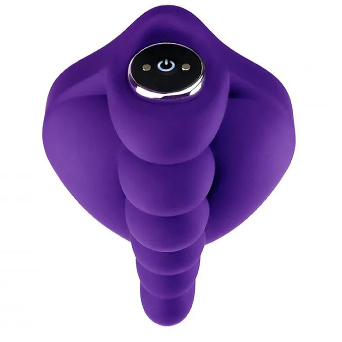 Bananapants Female Sex Toys Honeybunch Textured Dildo Base with Vibrator Pocket for Harness Play Purple