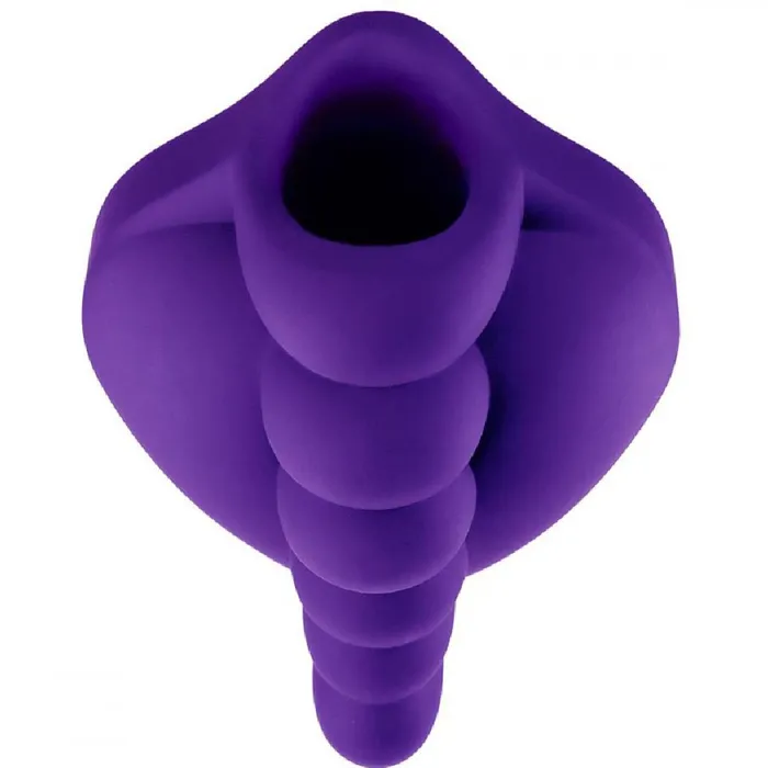 Bananapants Female Sex Toys Honeybunch Textured Dildo Base with Vibrator Pocket for Harness Play Purple