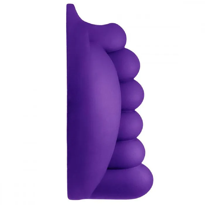 Bananapants Female Sex Toys Honeybunch Textured Dildo Base with Vibrator Pocket for Harness Play Purple