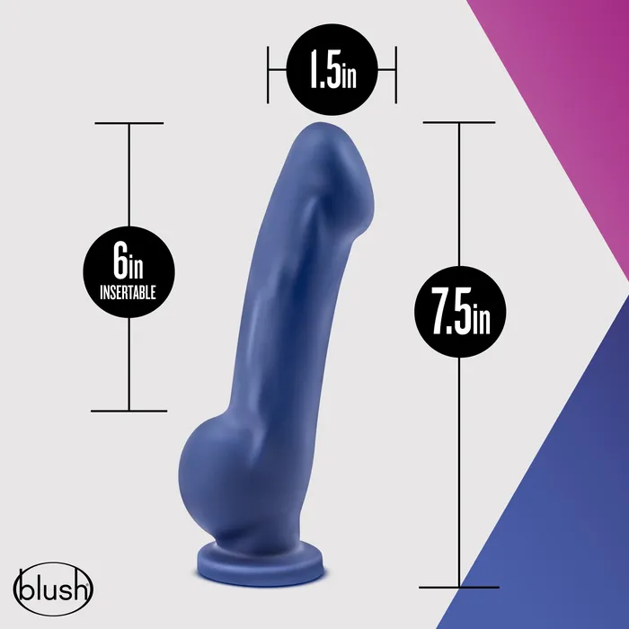 Blush Ergo Silicone Suction Cup 75 Inch Dildo Indigo Dildos