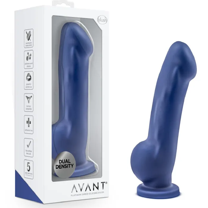Blush Ergo Silicone Suction Cup 75 Inch Dildo Indigo Dildos