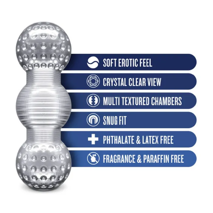 Blush Male Sex Toys Rize Feelz See Through Textured Stroker