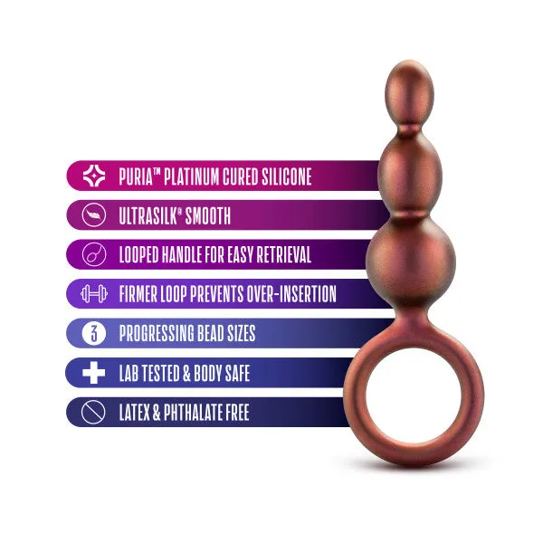 Blush Matrix First Time Soft Silicone Beaded Anal Beads with Finger Loop Female Sex Toys