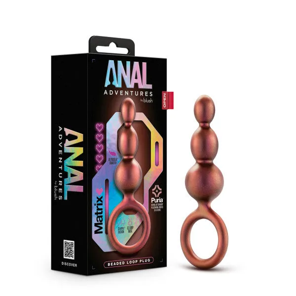 Blush Matrix First Time Soft Silicone Beaded Anal Beads with Finger Loop Female Sex Toys