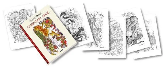Christian Arae Sketch Tattoo Book from Brazil MDZ Tattoo Vibrators