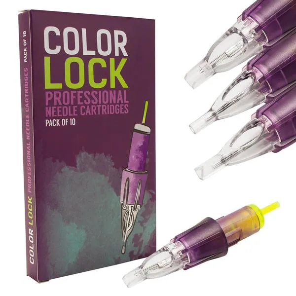 Color Lock Dildos Color Lock Cartridge Tattoo Needles Open Tip Box of 10