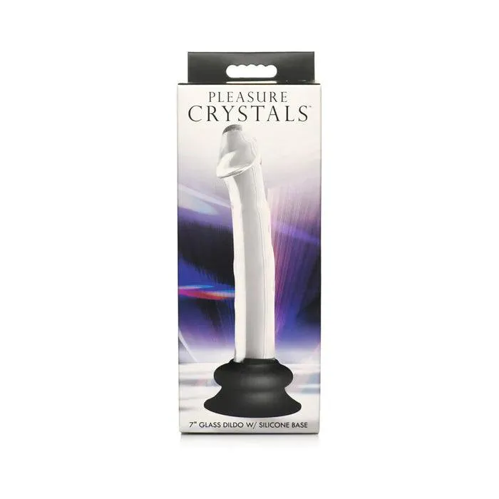 Curve Novelties Inc Pleasure Crystals Glass Dildo with Silicone Base 7in Female Sex Toys Curve Novelties Inc Pleasure Crystals Glass Dildo with Silicone Base 7in Female Sex Toys