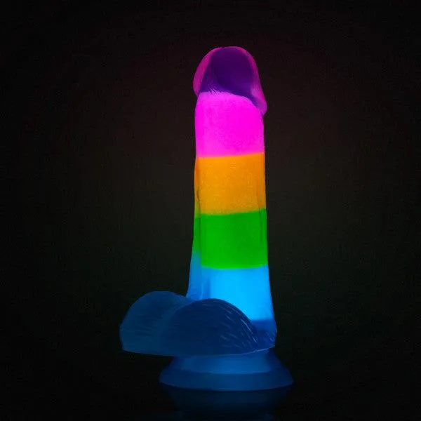 Dildos Blush Rainbow Rave Glow in the Dark 65 Inch Silicone Dildo