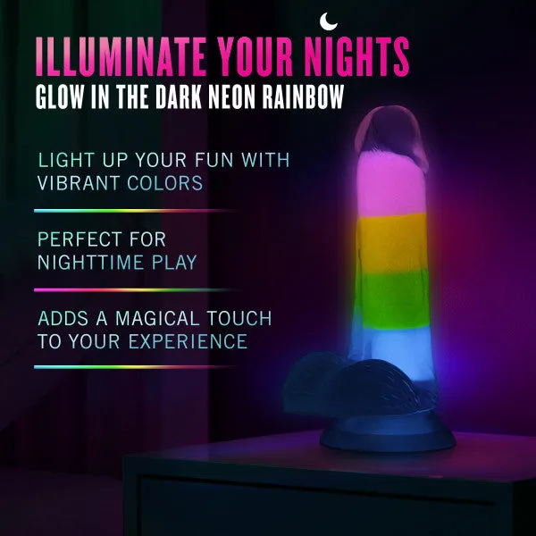 Dildos Blush Rainbow Rave Glow in the Dark 65 Inch Silicone Dildo