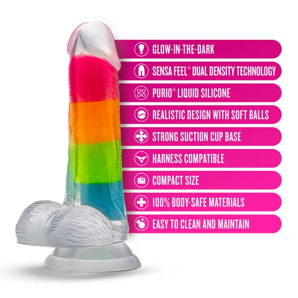 Dildos Blush Rainbow Rave Glow in the Dark 65 Inch Silicone Dildo