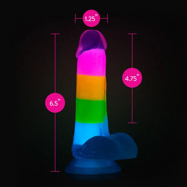 Dildos Blush Rainbow Rave Glow in the Dark 65 Inch Silicone Dildo