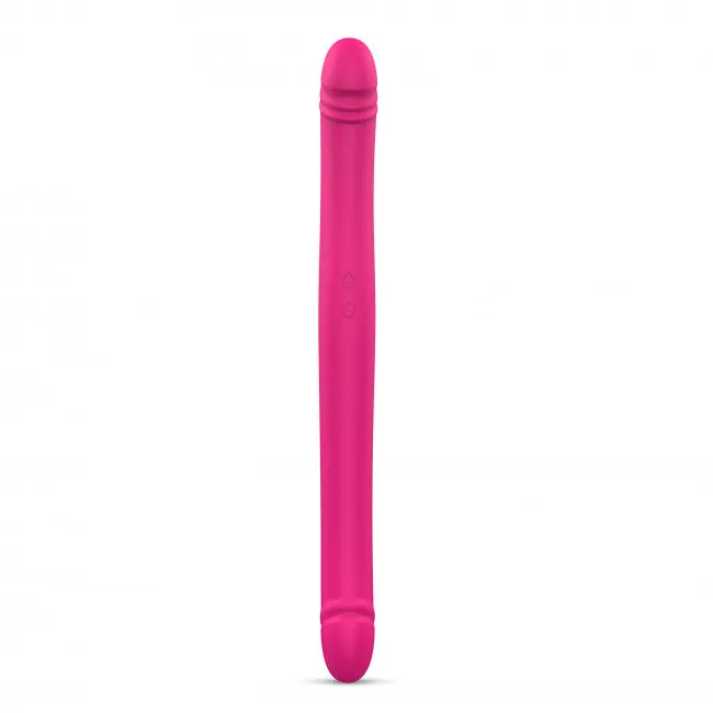 Dildos Lovely Planet Orgasmic Double Duo 165 Inch Vibrating Thrusting Pink Dildo