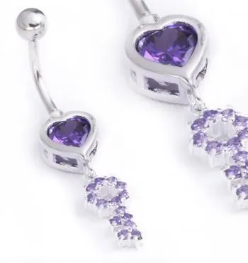 Dildos Painful Pleasures 14g 38 HEART and KEY Belly Piercing Jewelry