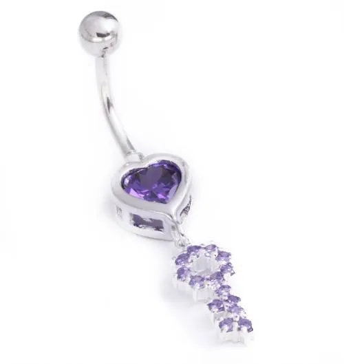 Dildos Painful Pleasures 14g 38 HEART and KEY Belly Piercing Jewelry