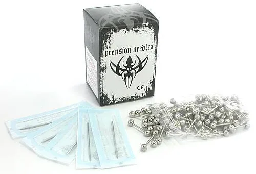 Dildos Pierced Tools 100 Sterile Needles and 100 Straight Barbells Piercing Kit Dildos Pierced Tools 100 Sterile Needles and 100 Straight Barbells Piercing Kit