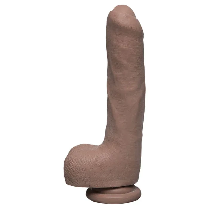 Dildos The D Uncut 9 Inch Ultraskyn Dildo with Balls Caramel Doc Johnson