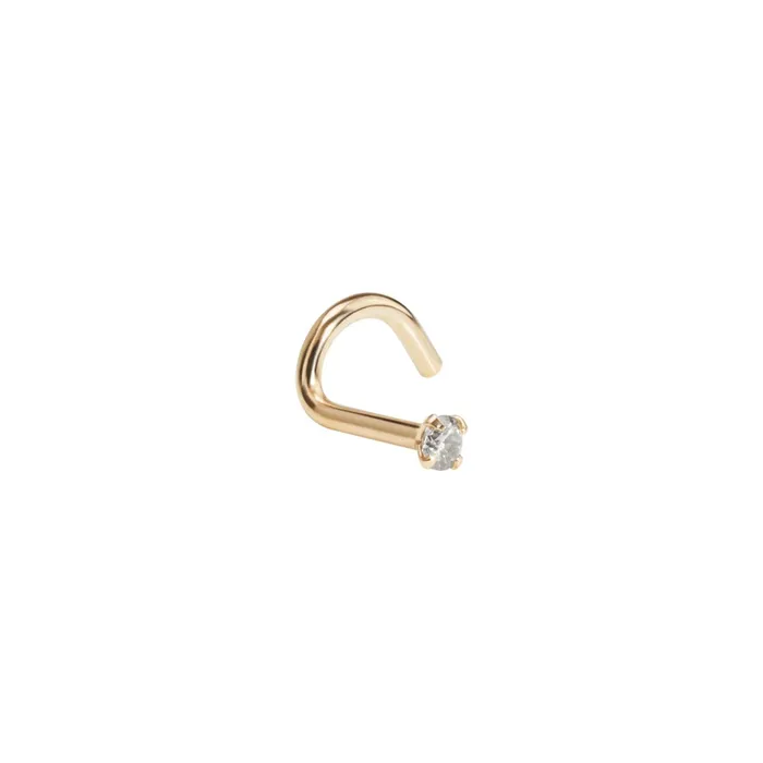Dildos Tilum Tilum 18g 2mm Real Diamond Yellow Gold Nose Screw