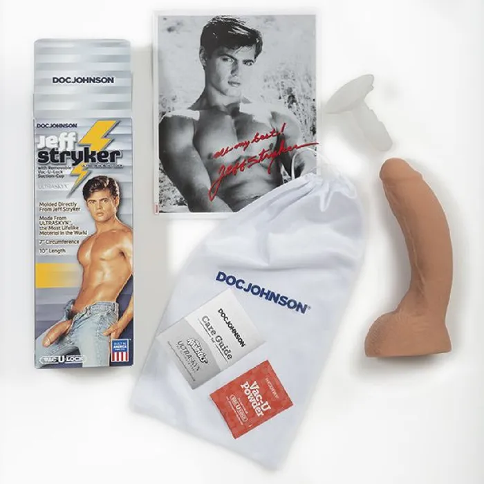 Doc Johnson Dildos Jeff Stryker VacULock 10 Inch Porn Star Dildo Vanilla