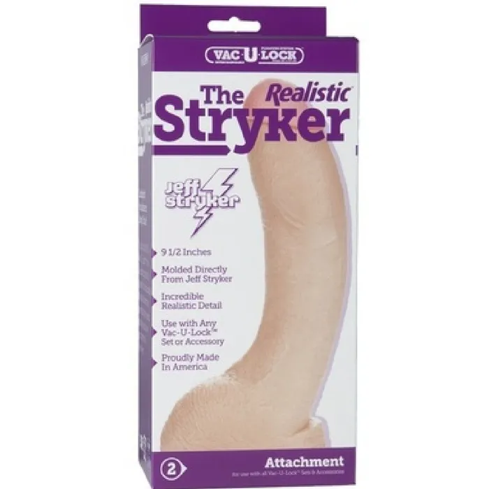 Doc Johnson Dildos Jeff Stryker VacULock 10 Inch Porn Star Dildo Vanilla