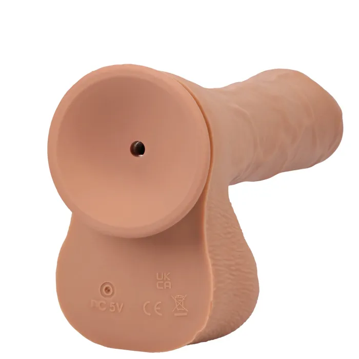 Doc Johnson Female Sex Toys Uncut Thruster Mini Vibrating Fuck Machine Silicone Dildo Caramel